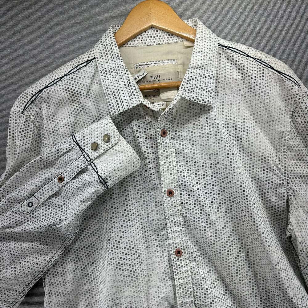 Diesel Men's Size XXL Micro Floral Print Long Sleeve Button Down Shirt NWT